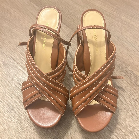 Marion Parke Christina 70 Platform in Tan Nappa - Picture 5 of 7